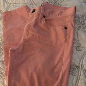 Corduroy pants color is peach